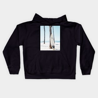 Coastal, Travelling car, Palms, Beach art Sea, Ocean, Fashion art, Modern art, Wall art, Print, Minimalistic, Modern Kids Hoodie